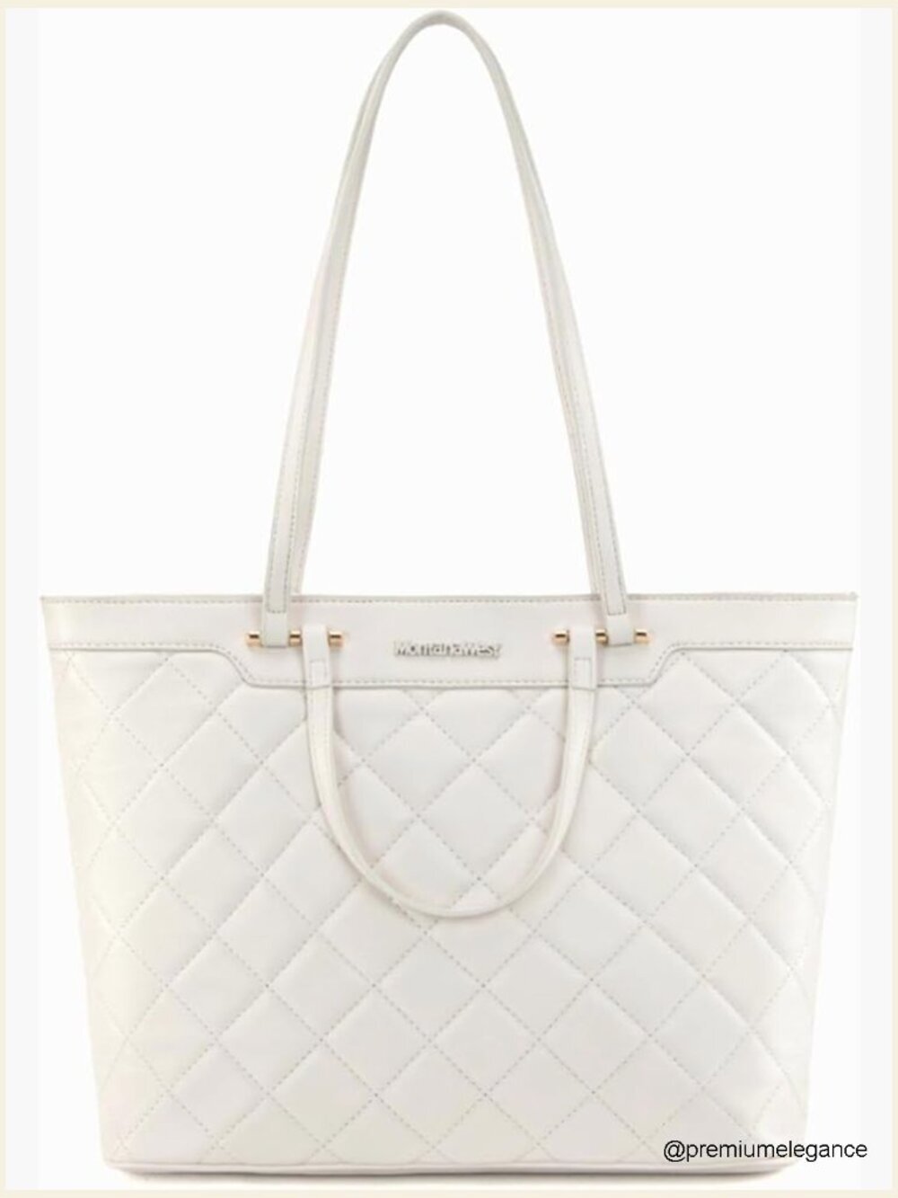 Quilted Tote Bag with Top Zipper Faux Leather Large Hobo Handbag